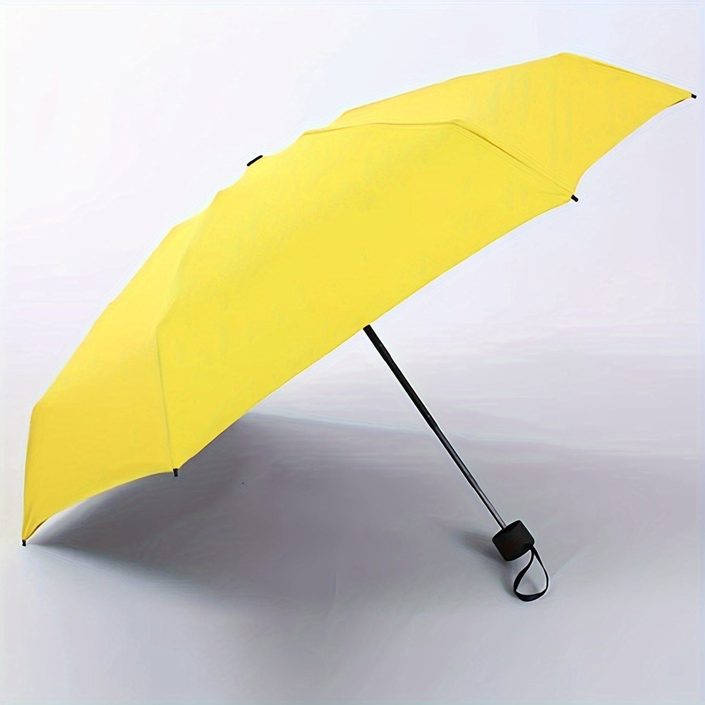 Solid Color Mini Folding Umbrella With UV Protection, Casual Lightweight Portable Durable Umbrella For Men & Women