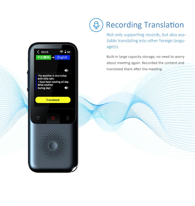 Portable Audio Translator 138 Language Smart Translator Offline In Real Time Smart Voice AI Voice Photo Translator