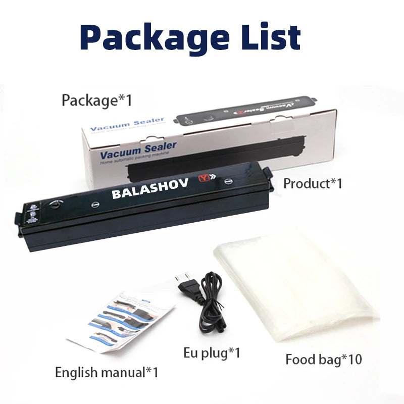 Food Vacuum Sealer Sealing Film Small Packaging Machine Household Heat Sealer Plastic Bag Packer Sealer Home Kitchen EU Plug