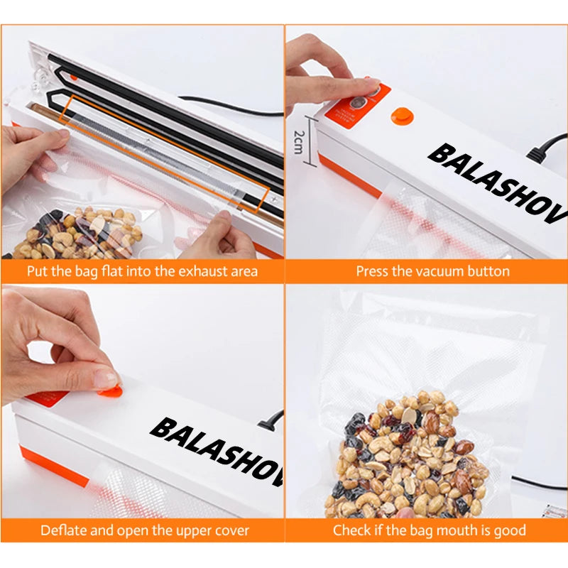 Food Vacuum Sealer Sealing Film Small Packaging Machine Household Heat Sealer Plastic Bag Packer Sealer Home Kitchen EU Plug