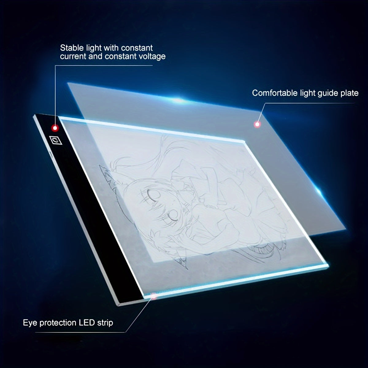 1pc Portable A5/A4 LED Copy Board, Light Tracing Box, Ultra-ThinAdjustable USB Interface LED Trace Light Pad For Tattoo Drawing.Streaming, Sketching, Animation, Stenciling