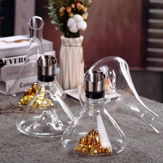 1pc Wine Decanter 1.5L Decanter Wine Creative Transparent Iceberg Design Lead-Free Crystal Glass Wine Accessories Barware Decanters