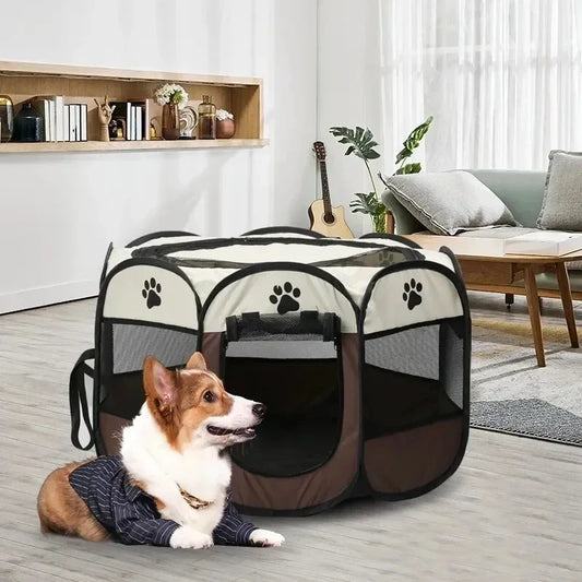 Octagonal Pet Tent Foldable Portable Oxford Cloth Cat and Dog Nest Waterproof and Scratch Resistant Cat and Dog Home Furnishings