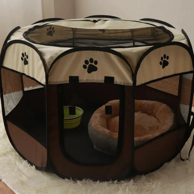 Octagonal Pet Tent Foldable Portable Oxford Cloth Cat and Dog Nest Waterproof and Scratch Resistant Cat and Dog Home Furnishings