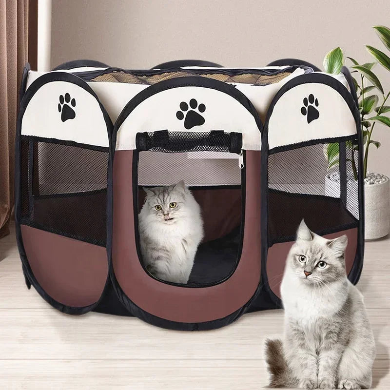 Octagonal Pet Tent Foldable Portable Oxford Cloth Cat and Dog Nest Waterproof and Scratch Resistant Cat and Dog Home Furnishings